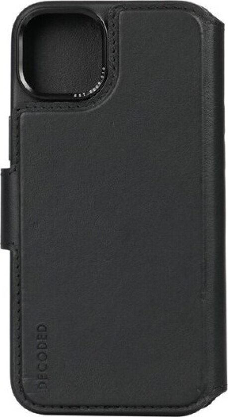 Leather Detachable Wallet Iphone 15 Plus Svart