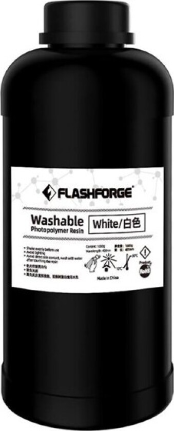 Flashforge Vaskbar Harpiks Hvit 1 Liter