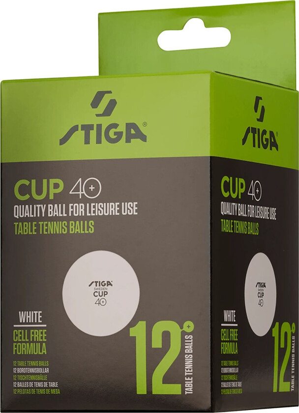 Stiga Cup Vit, 12-pack, bordtennisballer STD