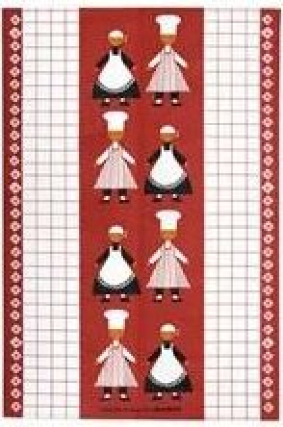 Kökspolka kjøkkenhåndkle rød