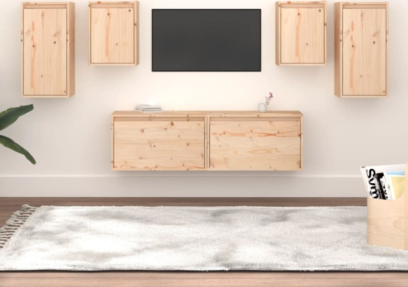 TV-benker 6 stk heltre furu