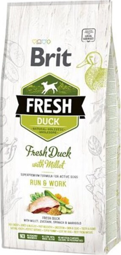 Brit Fresh Duck with Millet Active Run & Work (12 kg)