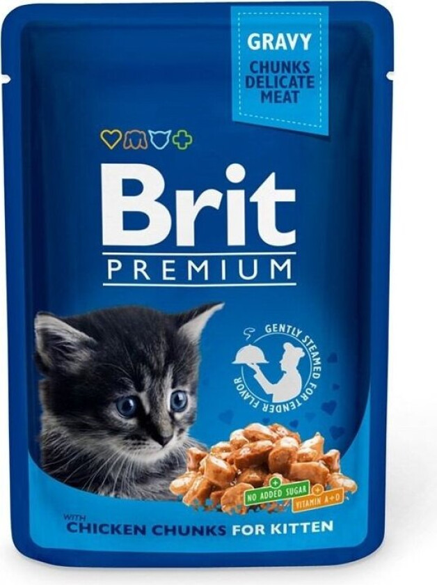 Brit Premium Porsjonsposer Med kyllingbiter for kattunger