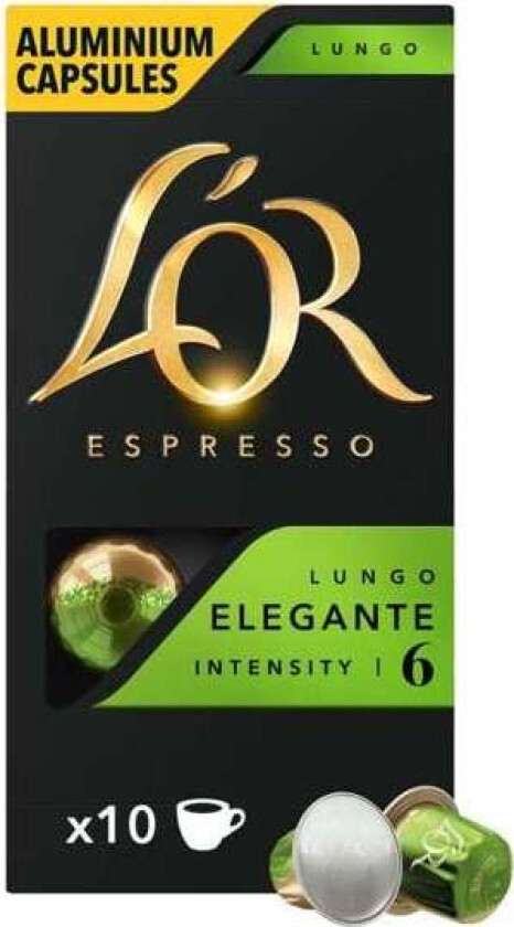 L'Or Kaffekapsler Lungo Elegante Utz 10stk