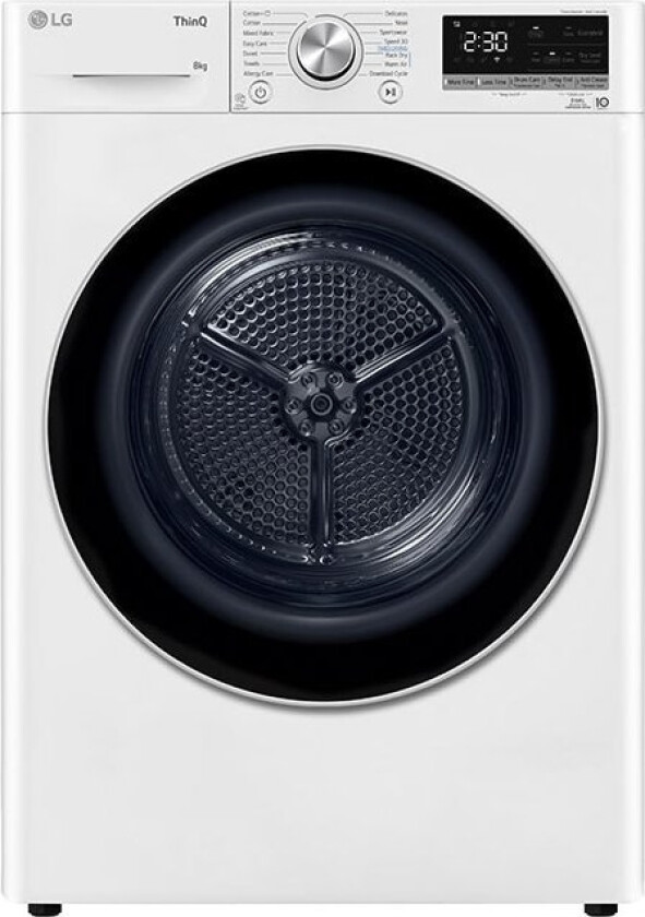 Lg Rh80v9av3n, Frittstående, Frontmatet, Varme Pumpe, Sort, Hvit, Rotasjon, Berøringskontroll, Venstre/Høyre