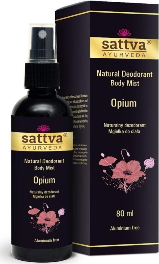 Sattva_Natural Deodorant Body Mist Natural Deodorant In Opium Almond 80Ml