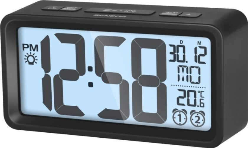 Sencor Sdc 2800 B, Digital Vekkerklokke, Rektangel, Sort, 0 - 50 °C, F, °C, Alarm