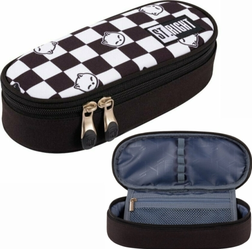 Avstivnet Pennal Med Innvendig Klaff St.Right Pc-01 Chess Cats