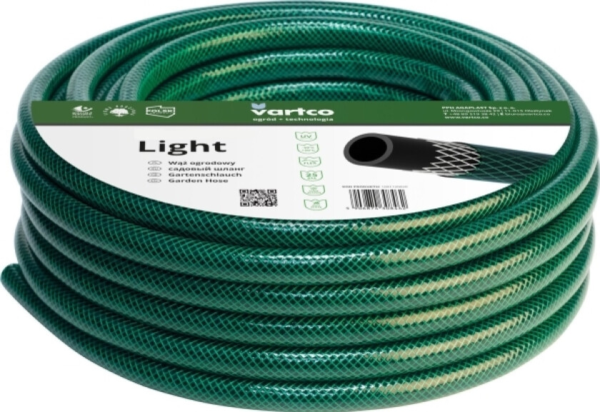 1/2" 25 M 3-Ply Garden Hose Light Vartco Light 1001120025