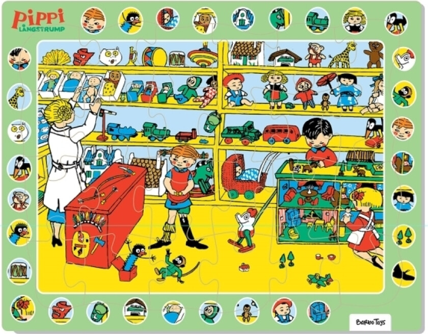 Pippi - Indrammet Papirpuslespil - Tingfinder