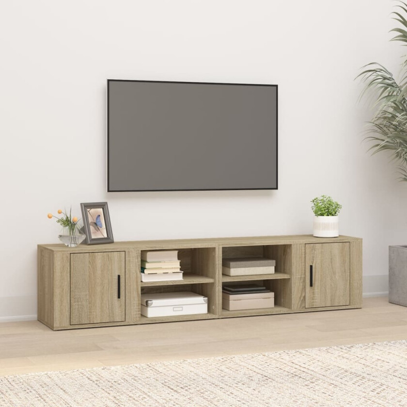 TV-benker 2 stk sonoma eik 80x31,5x36 cm konstruert tre