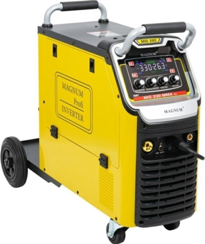 Magnum Inverter Halvautomatisk Sveisemaskin Mig-330 Mmav2 Igbt 4X4, 330A/60%, 400V, Mb24/5, Gp50, Mit, Kable,Mma,Wyk,W16 5P