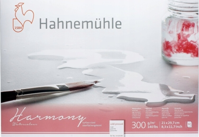 Hahnemühle Harmony Watercolour Cold Pressed 12 Sheets 300 G A4