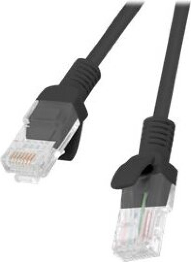 Lanberg - Koblingskabel - Rj-45 (Hann) Til Rj-45 (Hann) - 2 M - Utp - Cat 5E - Formstøpt, Uten Hindringer, Flertrådet - Svart, Ral 9004 (En Pakke 10)