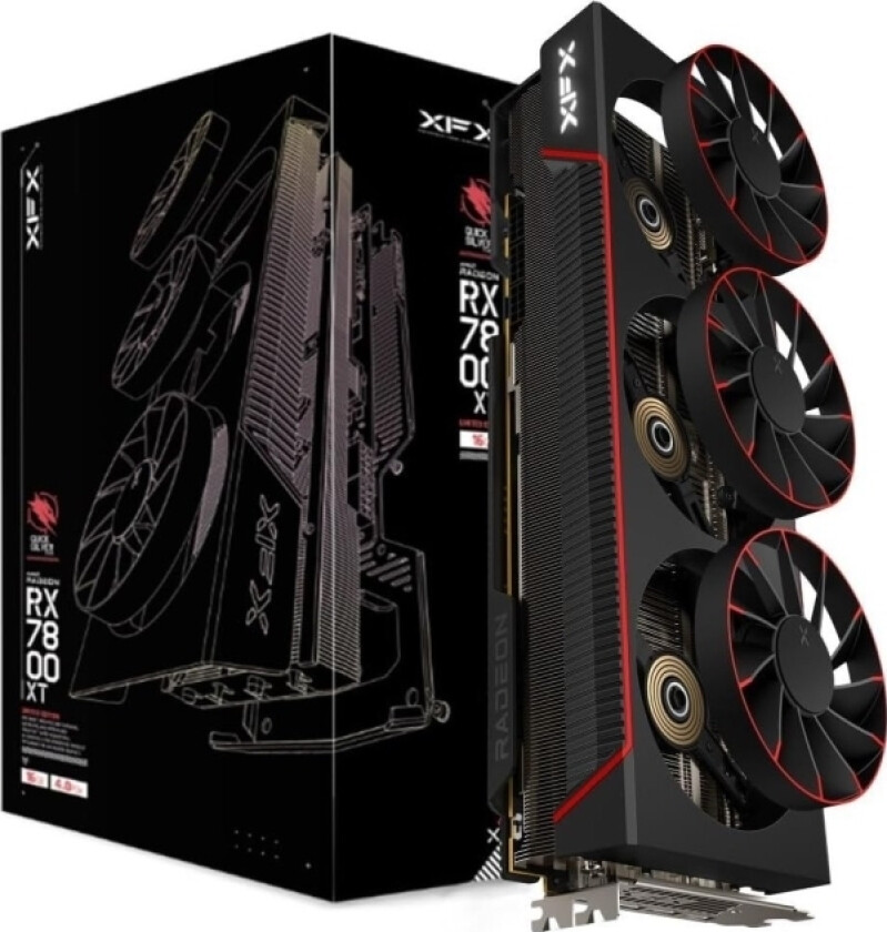 Karta Graficzna Xfx Xfx Rx 7800Xt Quicksilver Black Magnetic Air Gaming 16Gb Ddr Retail