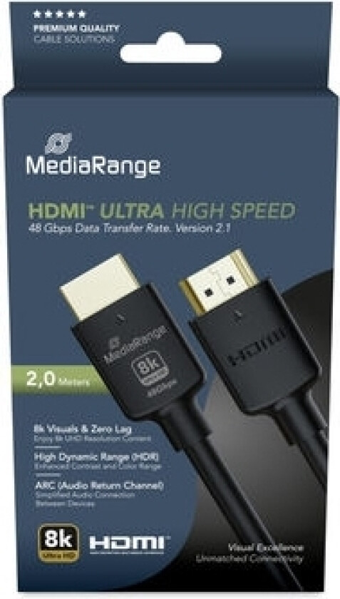 Mediarange Hdmi Ultra High Speed Ethernet Kabel 48Gibt/S 2M
