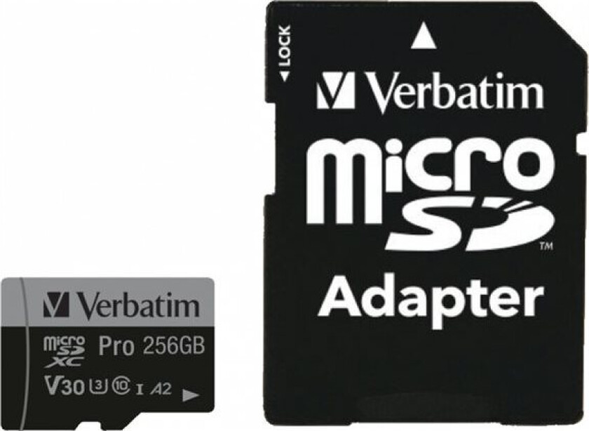 Pro U3 - Flashminnekort (Microsdxc Til Sd-Adapter Inkludert) - 256 Gb - A2 / Uhs-I U3 / Class10 - Microsdxc Uhs-I