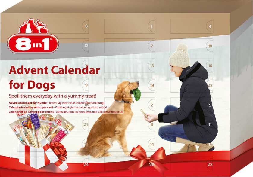 Luxurious 8 in 1 Christmas Calendar Dog - 156g.