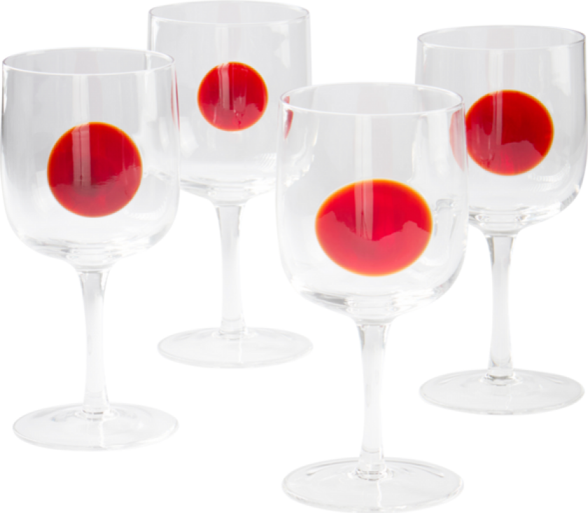 DART vinglass 4-pakning Transparent/vinrød