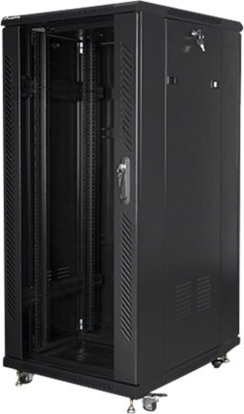 Lanberg - Rack Skap - Med 2 Kjølevifter - 230 V - Svart, Ral 9004 - 27U - 19"