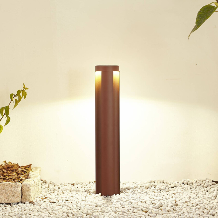 LED stibelysning Raiku, rustfarget, aluminium, 65 cm