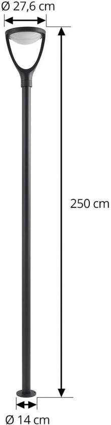 LED-utelampe Filor, svart, aluminium, 250 cm