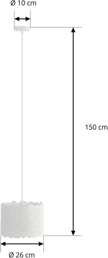 pendellampe Aralena, hvit, metall, Ø 26 cm