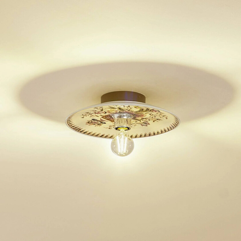 vegglampe Faelira, rosa/hvit, keramikk