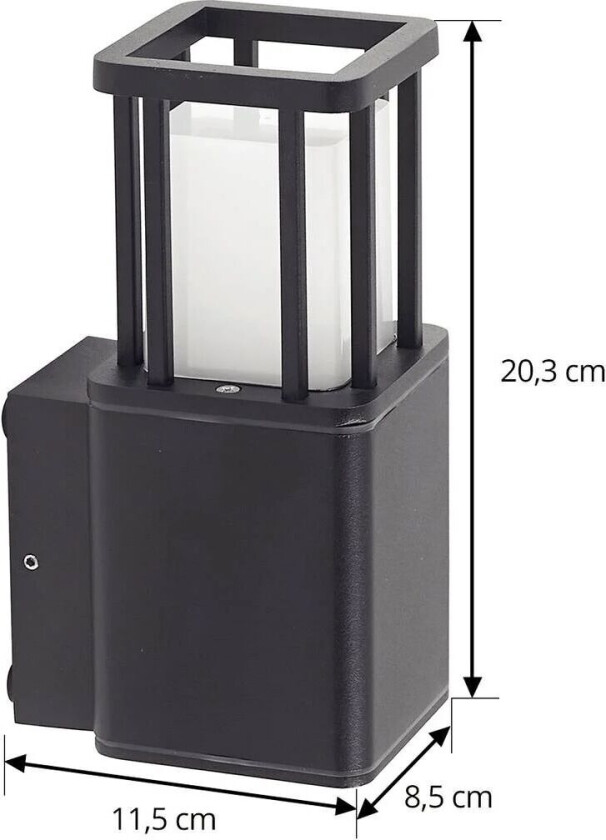 utendørs vegglampe Dakil, svart, aluminium