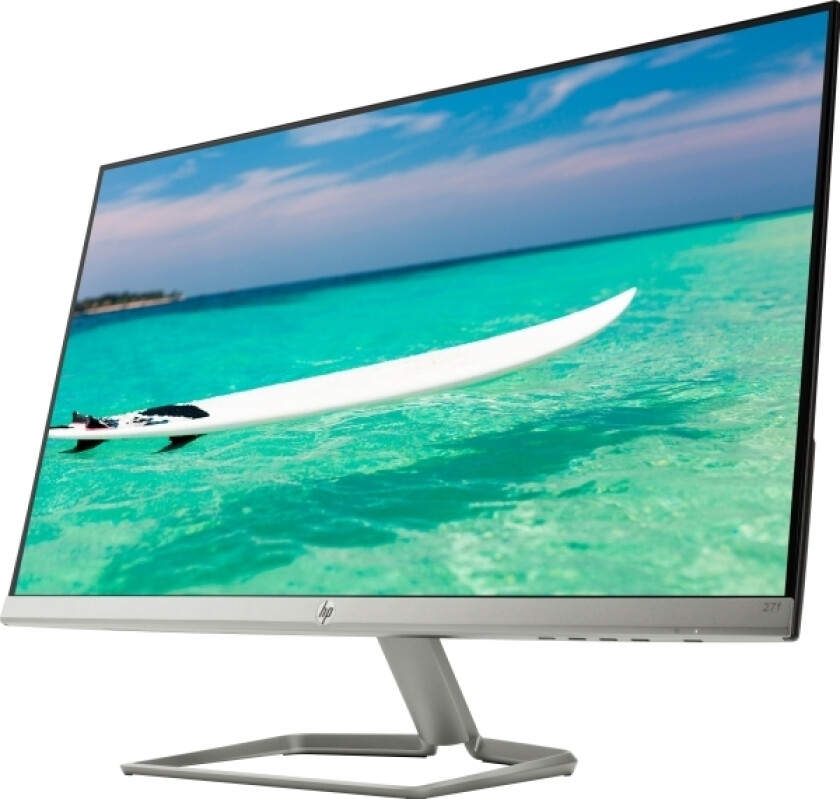 Hp 27F - Led-Skjerm - 27" - 1920 X 1080 Full Hd (1080P) @ 60 Hz - Ips - 300 Cd/M² - 1000:1 - 5 Ms - Hdmi, Vga - Naturlig Sølv