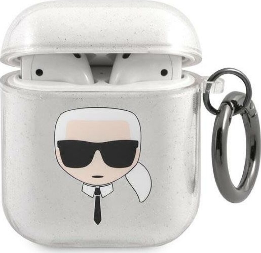 Kla2ukhgs Airpods Deksel Sølv/Sølv Glitter Karl`S Head