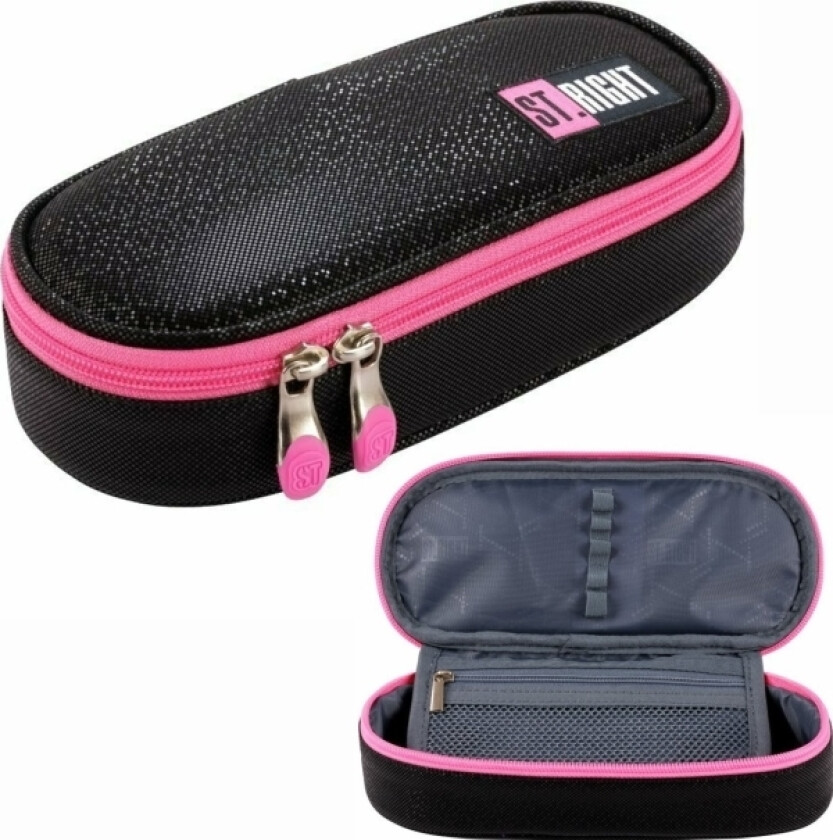 Avstivnet Pennal Med Innvendig Klaff St.Right Pc-01 Black Glitter