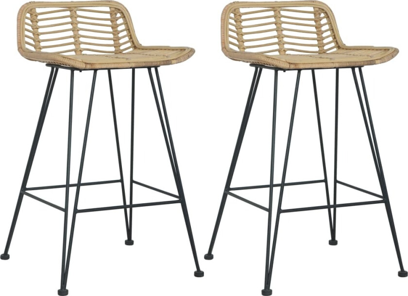 Barstoler 2 stk naturell rotting