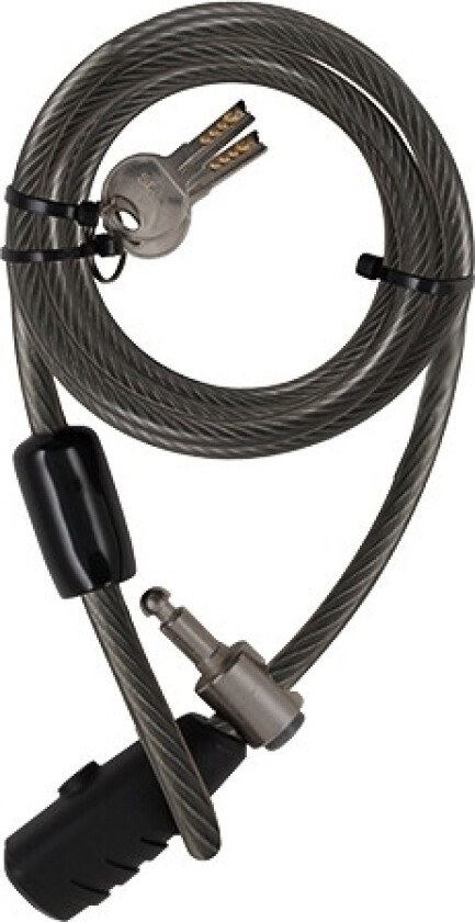 Family Key Cable Bike Lock 240Cm Ø12mm, Kabellås, Svart, Akrylonitril-Butadien-Styren (Abs), Stål, Stål, Nøkkel