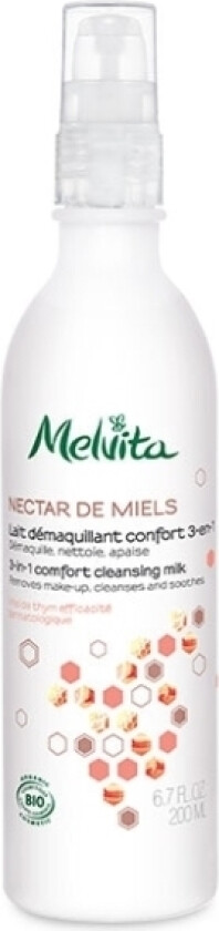Organic Honey Cleansing Milk, Kvinner, Tørr Hud, Normal Hud, Sensitiv Hud, Rensende, Nærende, 200 Ml, Pumpe Flaske, Aqua/Water - Octyldodecan