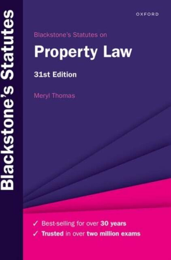 Blackstone's Statutes on Property Law av Meryl (Lecturer in Law Institute of Law Jersey Lecturer in Law Institute of Law Jersey Institute of Law