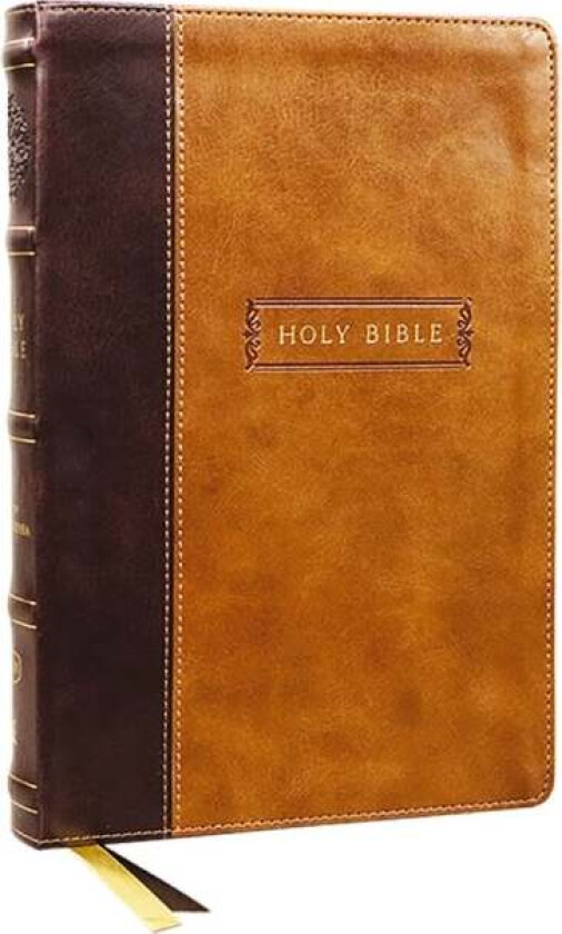 KJV, Center-Column Reference Bible with Apocrypha, Leathersoft, Brown, 73,000 Cross-References, Red av Thomas Nelson
