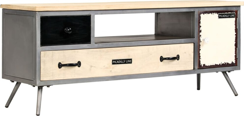 TV-benk heltre mango og stål 120x30x45 cm