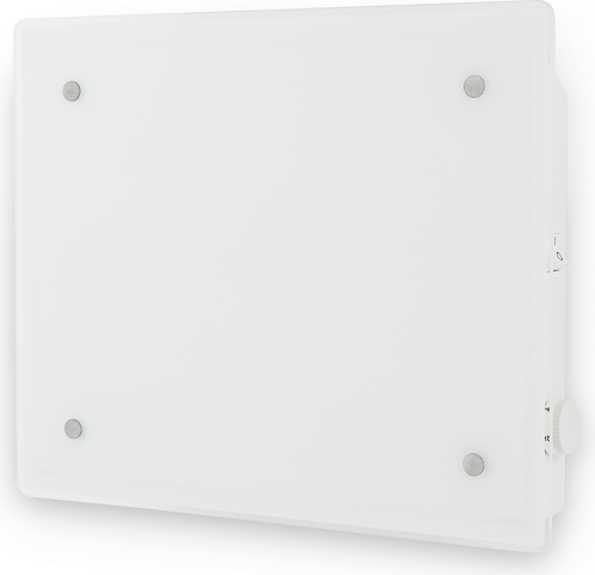 Adax Elektrisk Radiator Eco 02 Ket, Hvitt Glass, 250 W, 400 Mm