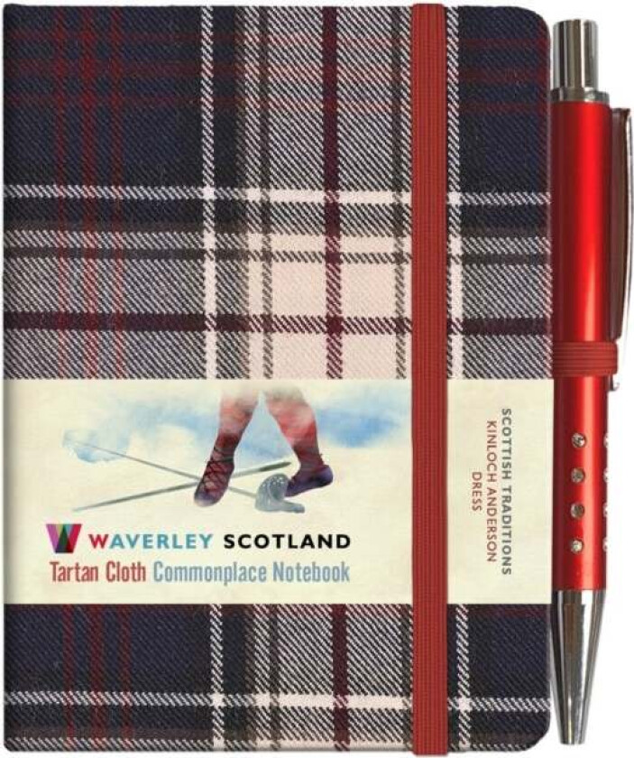 Waverley S.T. (S): Dress Mini with Pen Pocket Genuine Tartan Cloth Commonplace Notebook