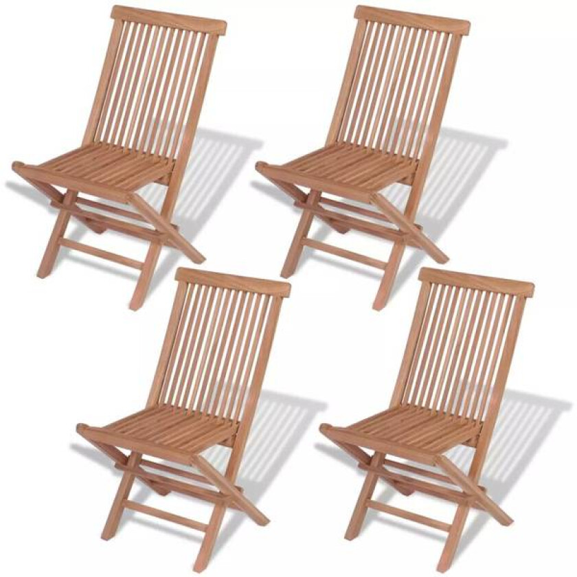 Stablebare hagestoler 4 stk heltre teak