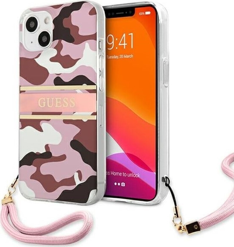 Guhcp13mkcabpi Iphone 13 6,1" Róowy/Pink Hardcase Camo Strap Collection