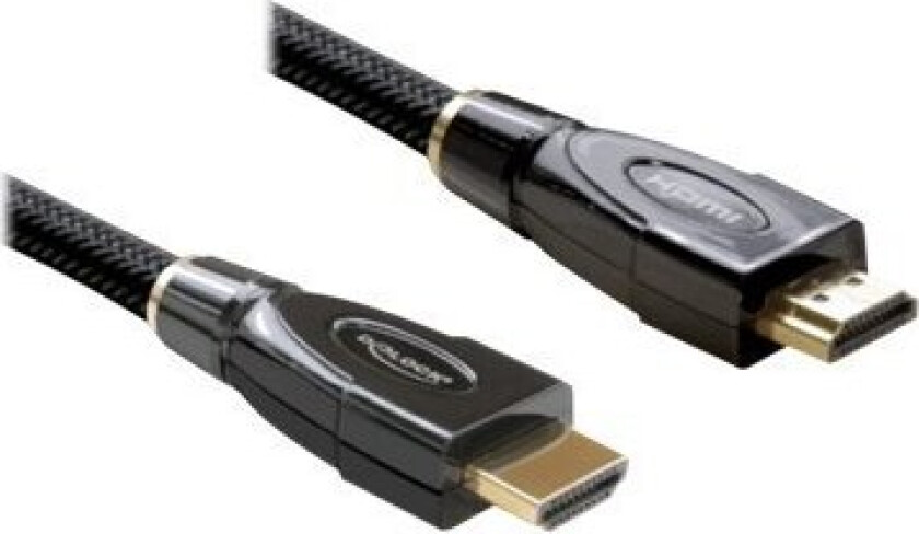 Delock High Speed Hdmi With Ethernet - Hdmi-Kabel Med Ethernet - Hdmi Hann Til Hdmi Hann - 2 M - Antrasitt