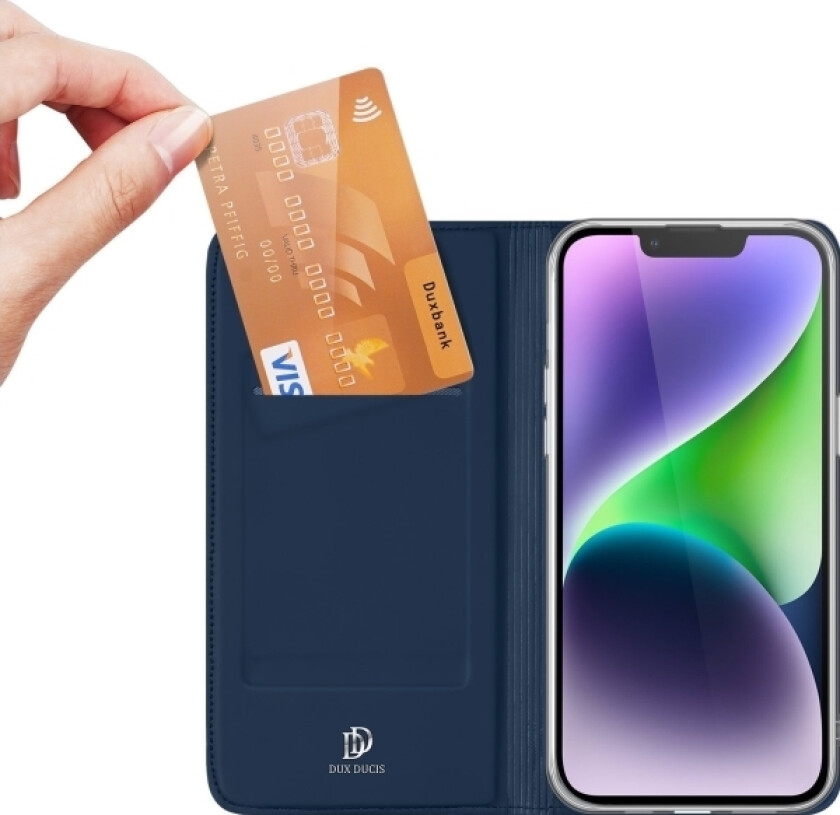 -Deksel Til Iphone 15 Plus Skin Pro Flip-Deksel Og Lommebok - Blå