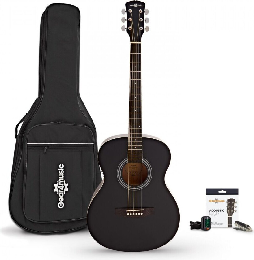 Student Electro Acoustic Guitar & Accessory Pack by Gear4music Black