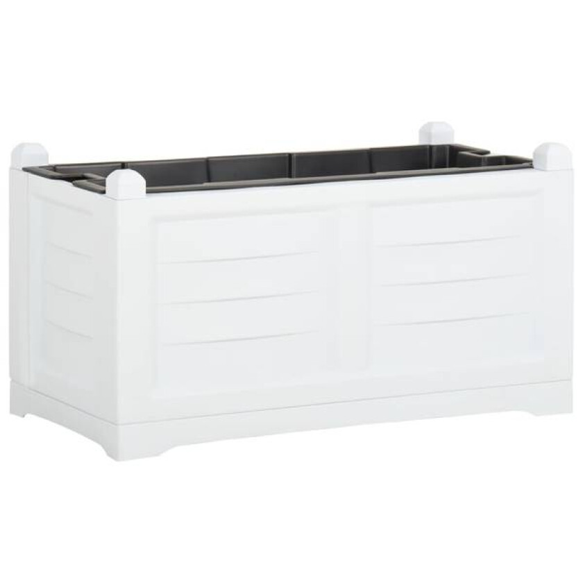 Blomsterkasse 80x42,5x42 cm PP - hvit