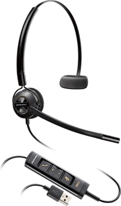 Poly Encorepro 545 Usb-A Convertible Headset, Kabel, Samtal/Musik, 32 G, Headset, Svart