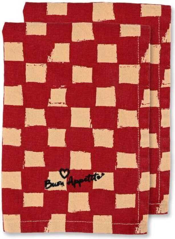 Love serviett 45x45 cm 2-pk Rød-sand