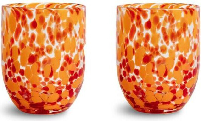 Messy glass 30 cl 2-pk Rød-oransje