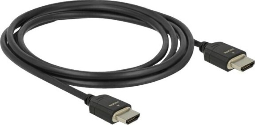 Delock - Ultra High Speed - Hdmi-Kabel - Hdmi Hann Til Hdmi Hann - 2 M - Trippel Beskyttelse - Svart - Støtte For Dolby Dts-Hd Master Audio, Støtte F